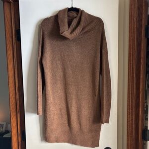 Elegant Tan Cowl Neck Sweater